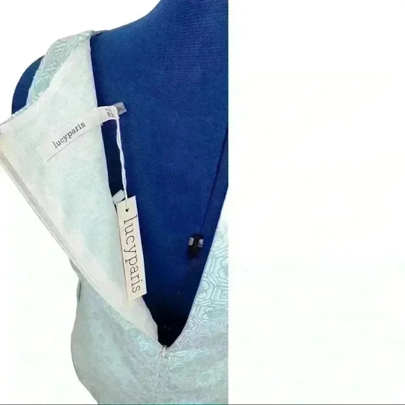 ๐nwt Lucy Paris aqua brocade sleeveless dress - Picture 6 of 8